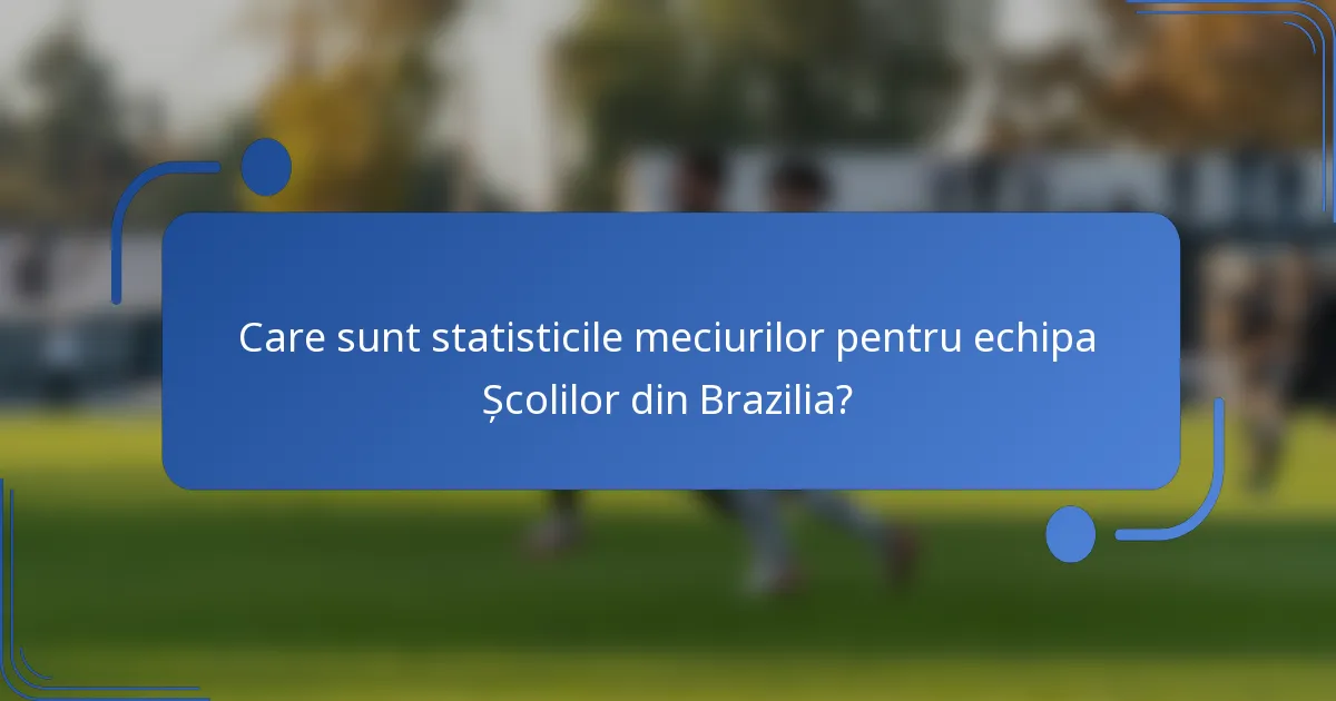 Care sunt statisticile meciurilor pentru echipa Școlilor din Brazilia?