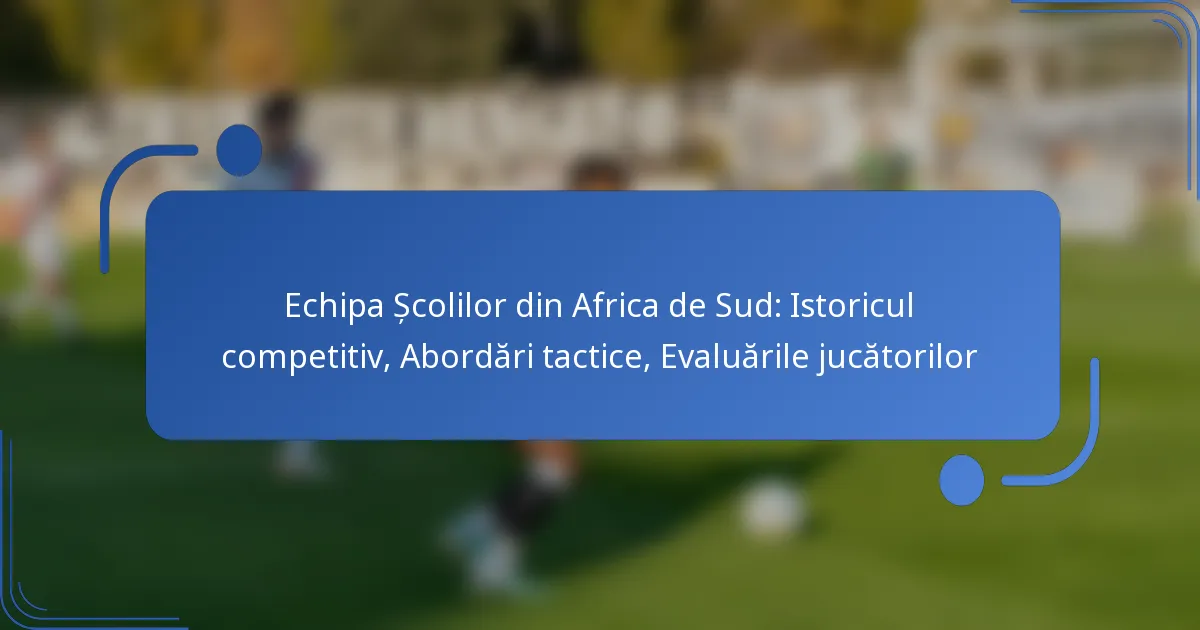 Echipa Școlilor din Africa de Sud: Istoricul competitiv, Abordări tactice, Evaluările jucătorilor