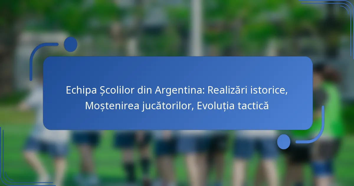 Echipa Școlilor din Argentina: Realizări istorice, Moștenirea jucătorilor, Evoluția tactică